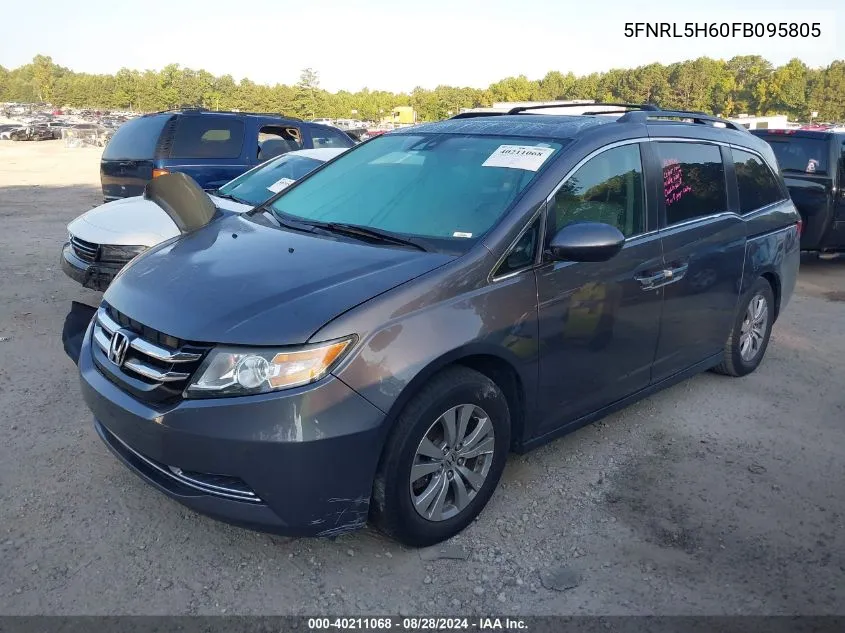 2015 Honda Odyssey Ex-L VIN: 5FNRL5H60FB095805 Lot: 40211068