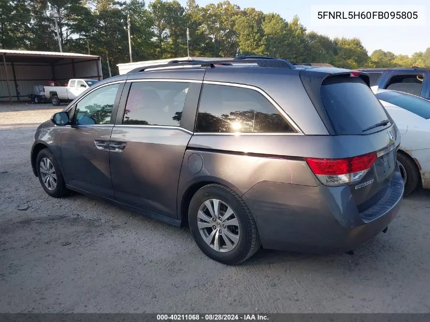 5FNRL5H60FB095805 2015 Honda Odyssey Ex-L