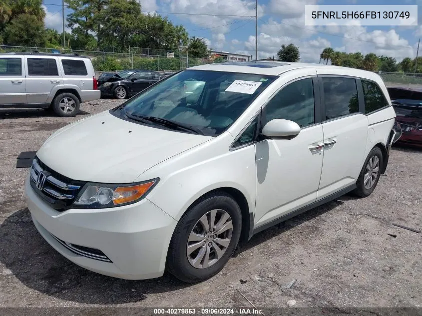 5FNRL5H66FB130749 2015 Honda Odyssey Ex-L