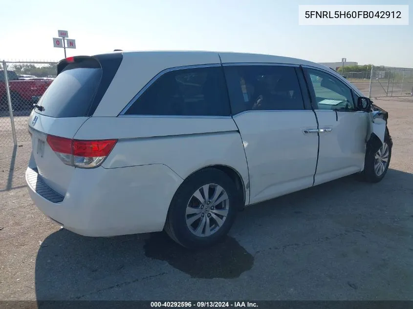 5FNRL5H60FB042912 2015 Honda Odyssey Ex-L