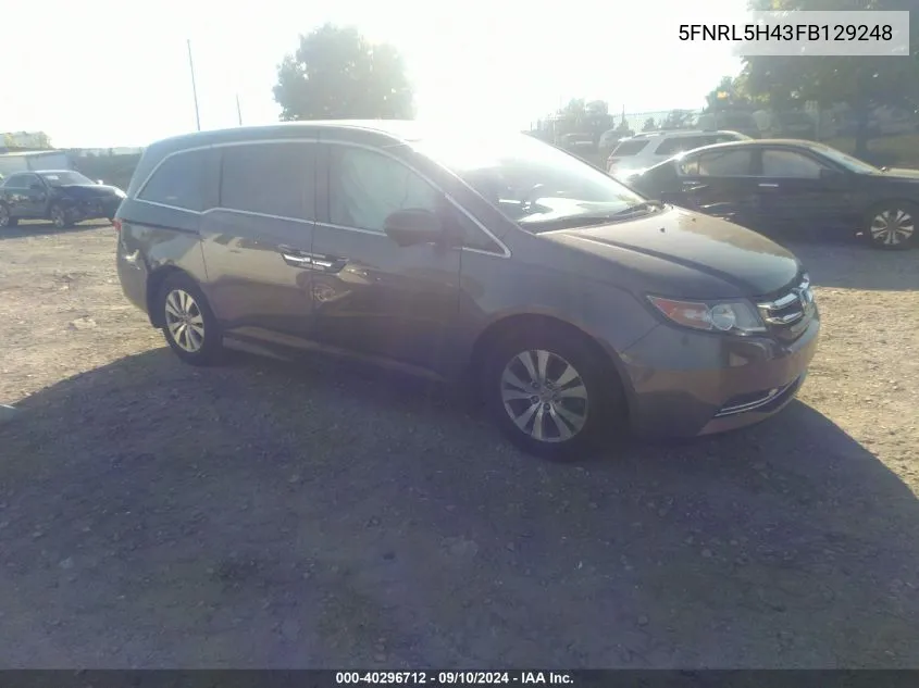 5FNRL5H43FB129248 2015 Honda Odyssey Ex