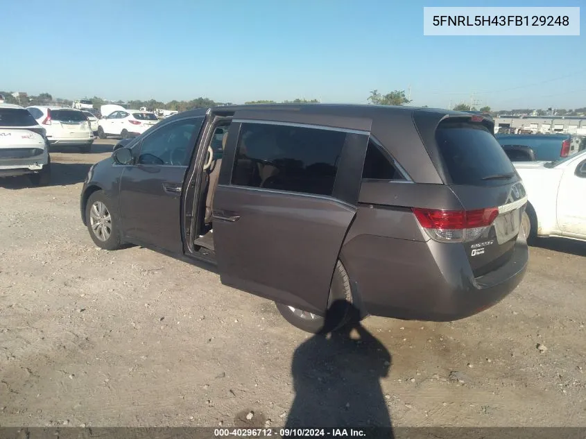 5FNRL5H43FB129248 2015 Honda Odyssey Ex