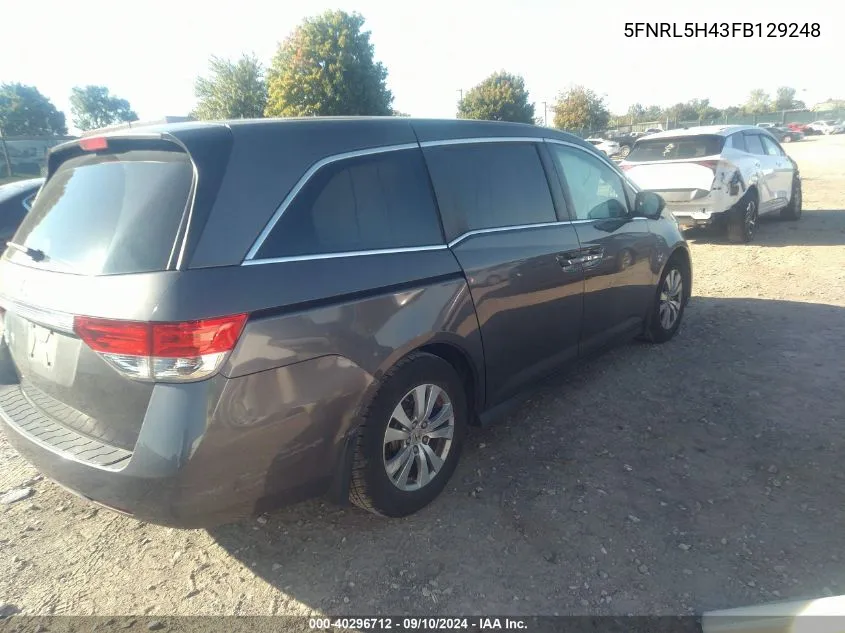 2015 Honda Odyssey Ex VIN: 5FNRL5H43FB129248 Lot: 40296712