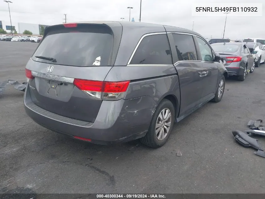 5FNRL5H49FB110932 2015 Honda Odyssey Ex