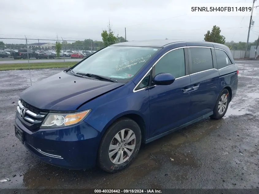 5FNRL5H40FB114819 2015 Honda Odyssey Ex