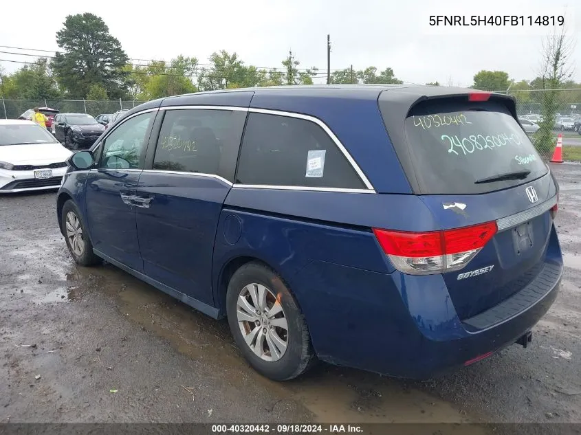 5FNRL5H40FB114819 2015 Honda Odyssey Ex