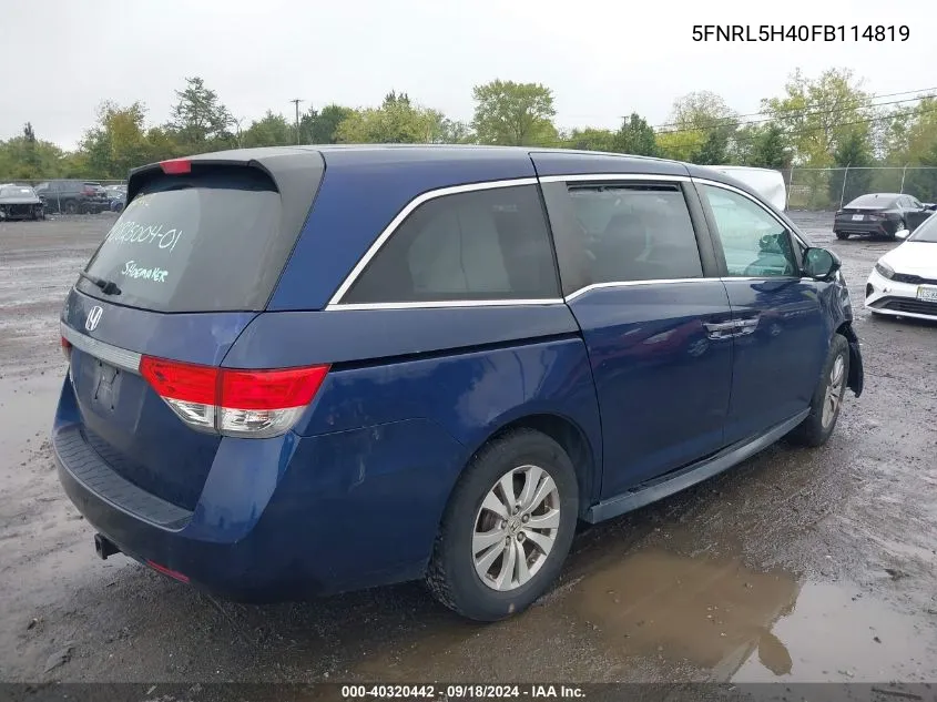 5FNRL5H40FB114819 2015 Honda Odyssey Ex