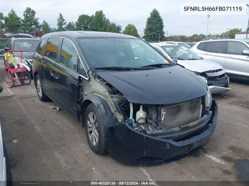 5FNRL5H66FB071119 2015 Honda Odyssey Exl