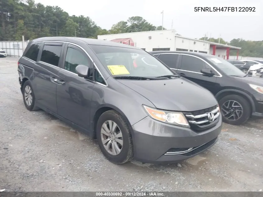 5FNRL5H47FB122092 2015 Honda Odyssey Ex