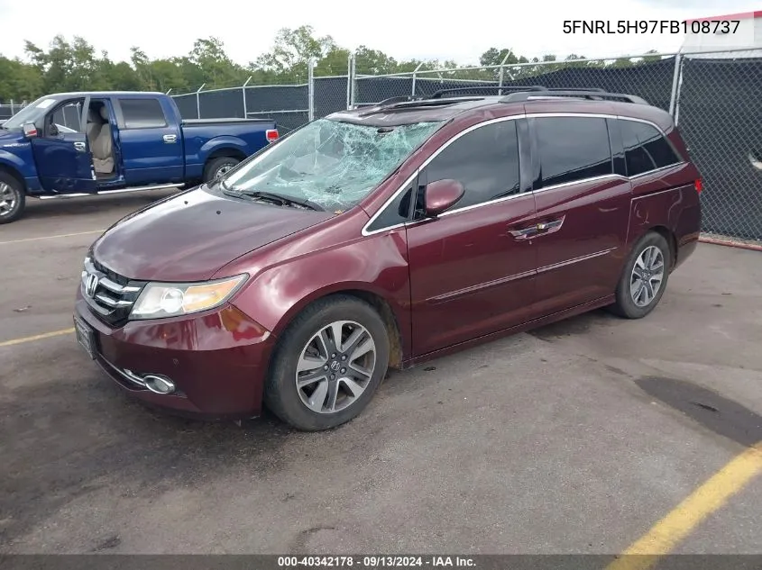 2015 Honda Odyssey Touring/Touring Elite VIN: 5FNRL5H97FB108737 Lot: 40342178