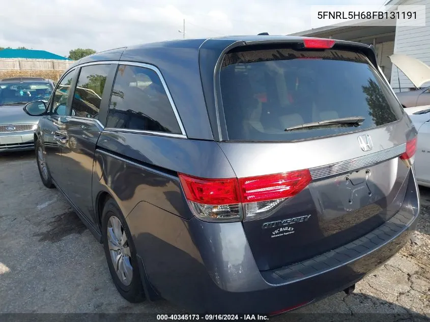 2015 Honda Odyssey Ex-L VIN: 5FNRL5H68FB131191 Lot: 40345173