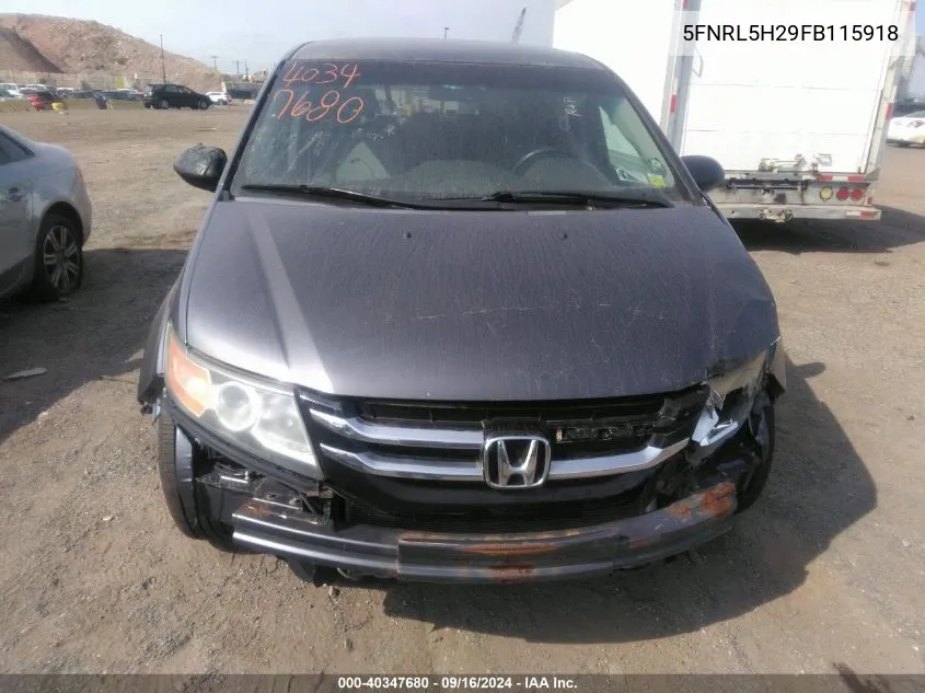 5FNRL5H29FB115918 2015 Honda Odyssey Lx