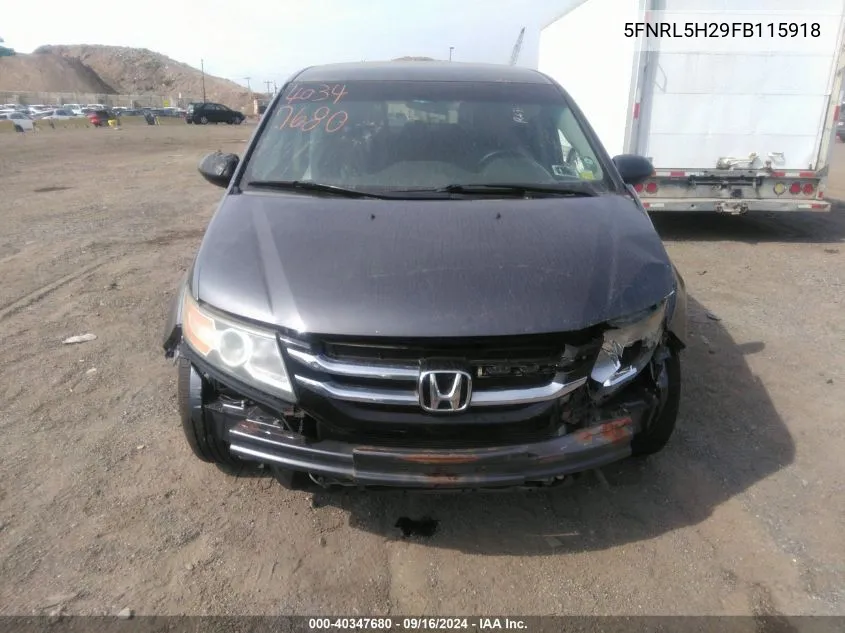 5FNRL5H29FB115918 2015 Honda Odyssey Lx