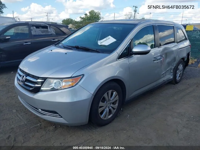 2015 Honda Odyssey Ex-L VIN: 5FNRL5H64FB035672 Lot: 40350945