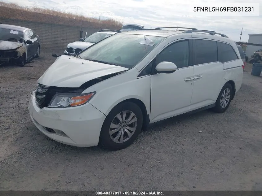 2015 Honda Odyssey Exl VIN: 5FNRL5H69FB031231 Lot: 40377017