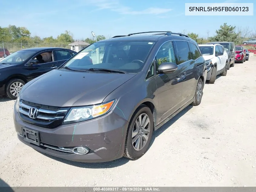 2015 Honda Odyssey Touring/Touring Elite VIN: 5FNRL5H95FB060123 Lot: 40389317