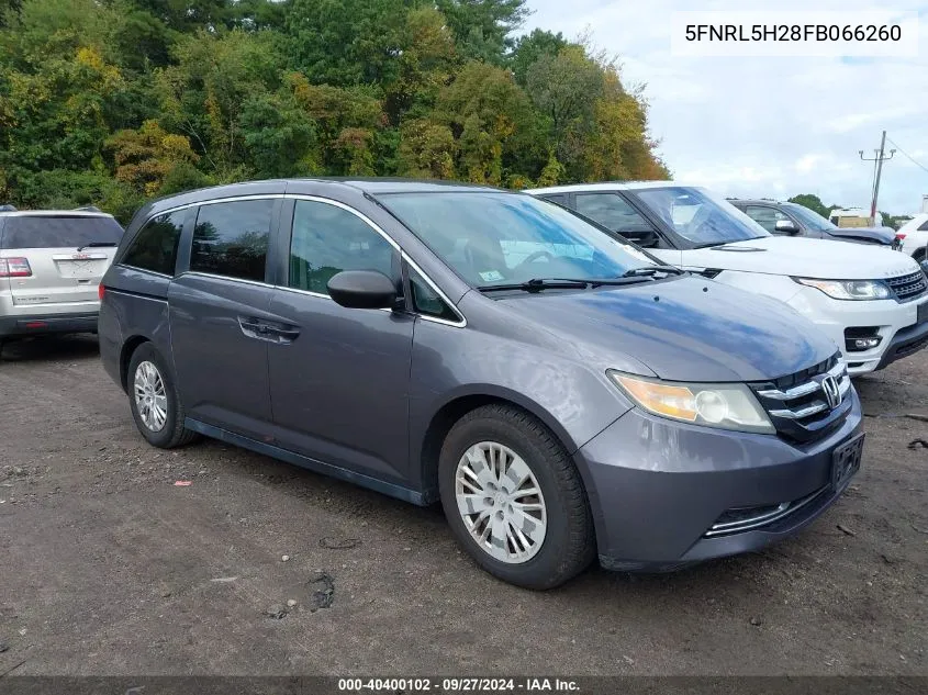 2015 Honda Odyssey Lx VIN: 5FNRL5H28FB066260 Lot: 40400102