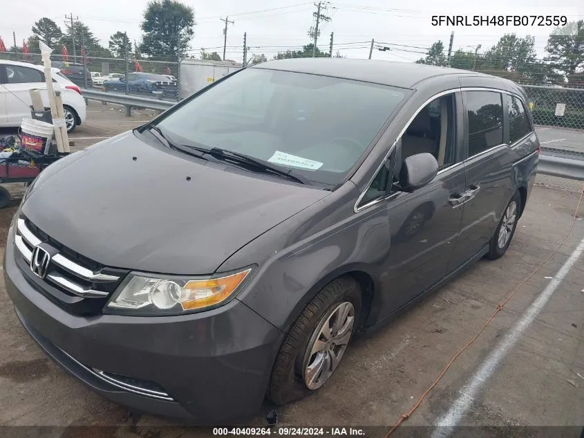 2015 Honda Odyssey Ex VIN: 5FNRL5H48FB072559 Lot: 40409264