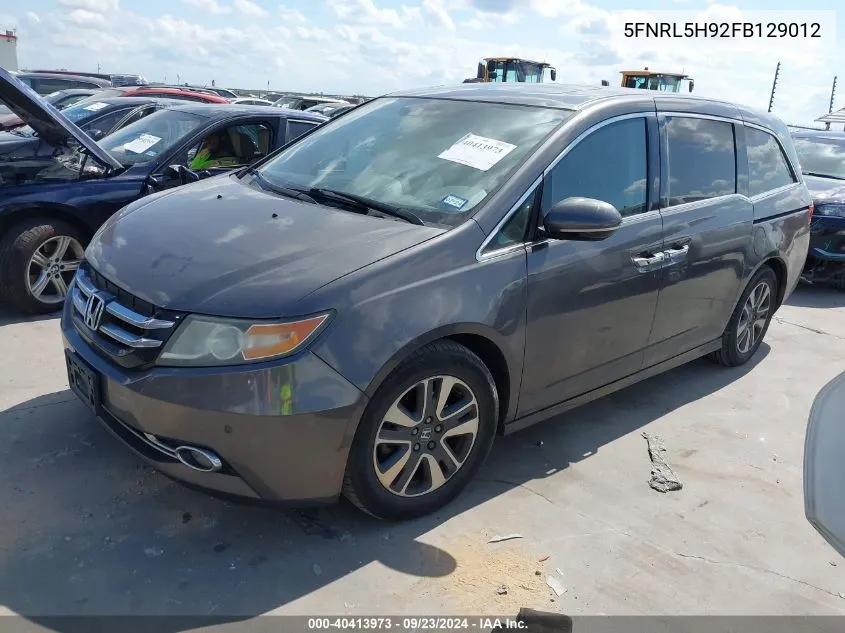 2015 Honda Odyssey Touring/Touring Elite VIN: 5FNRL5H92FB129012 Lot: 40413973