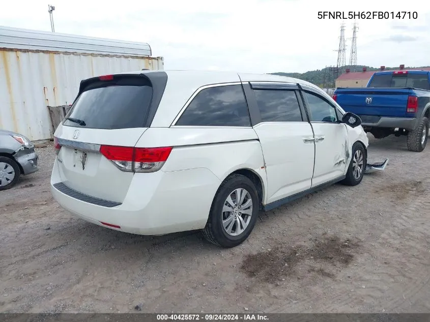 2015 Honda Odyssey Ex-L VIN: 5FNRL5H62FB014710 Lot: 40425572