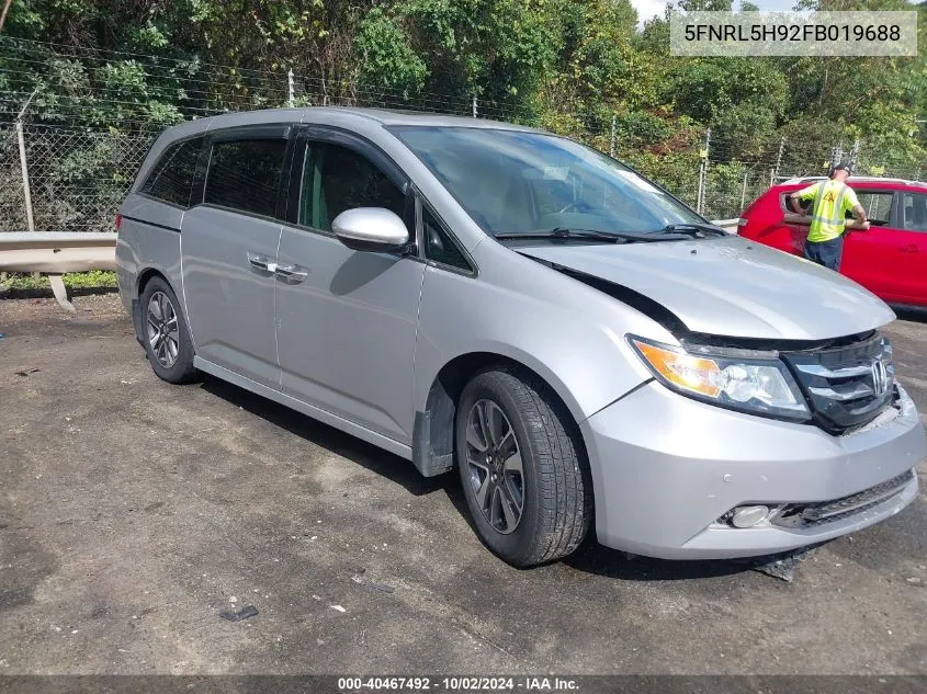 2015 Honda Odyssey Touring/Touring Elite VIN: 5FNRL5H92FB019688 Lot: 40467492