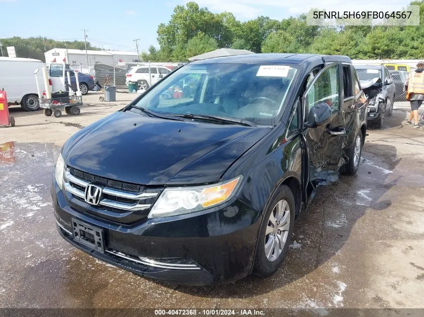 2015 Honda Odyssey Ex-L VIN: 5FNRL5H69FB064567 Lot: 40472368