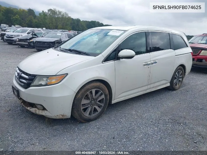 2015 Honda Odyssey Touring/Touring Elite VIN: 5FNRL5H90FB074625 Lot: 40486567