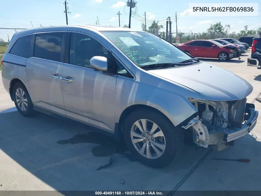 2015 Honda Odyssey Ex-L VIN: 5FNRL5H62FB069836 Lot: 40491168