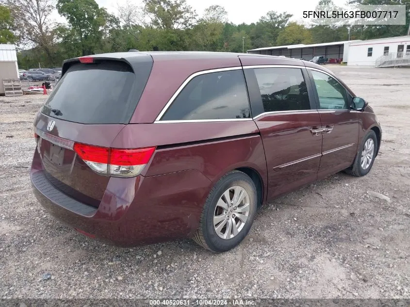 2015 Honda Odyssey Ex-L VIN: 5FNRL5H63FB007717 Lot: 40520631