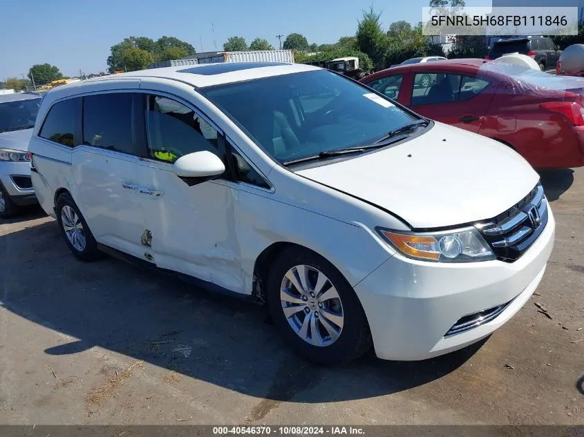 2015 Honda Odyssey Ex-L VIN: 5FNRL5H68FB111846 Lot: 40546370