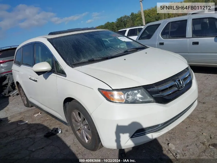 2015 Honda Odyssey Ex-L VIN: 5FNRL5H64FB011212 Lot: 40592656