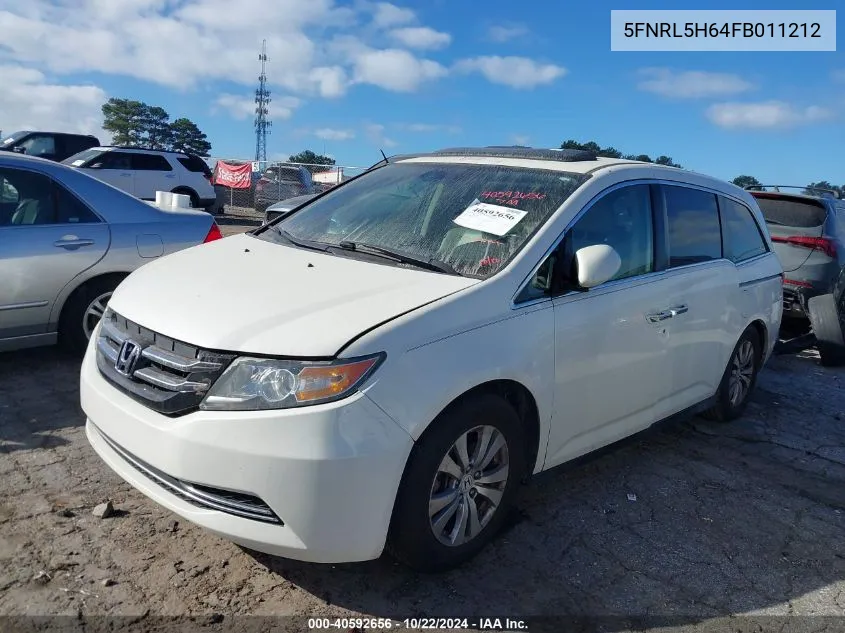 2015 Honda Odyssey Ex-L VIN: 5FNRL5H64FB011212 Lot: 40592656