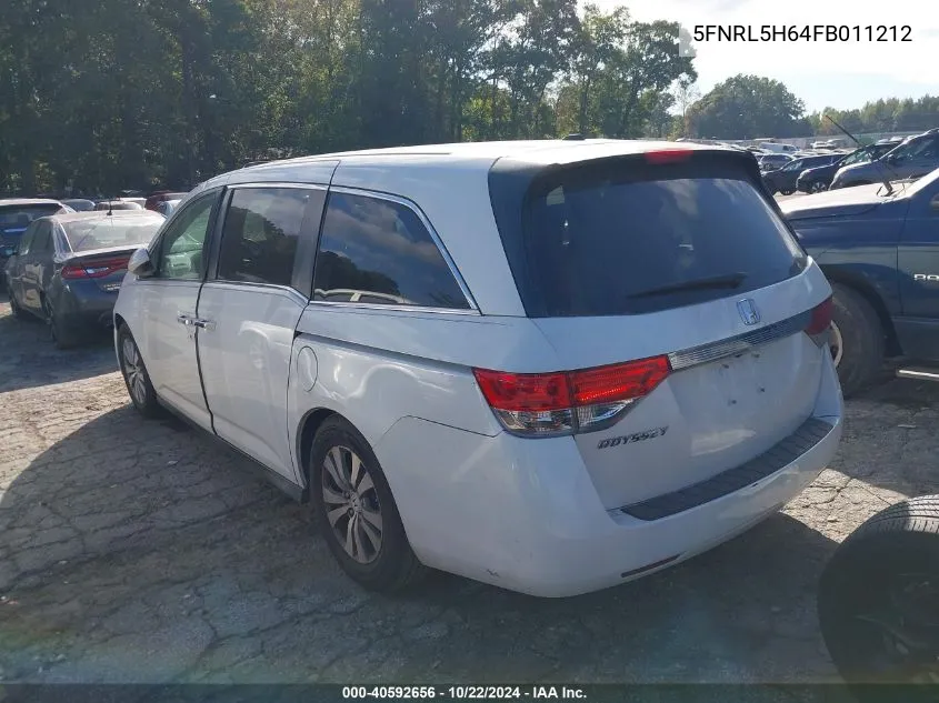 2015 Honda Odyssey Ex-L VIN: 5FNRL5H64FB011212 Lot: 40592656