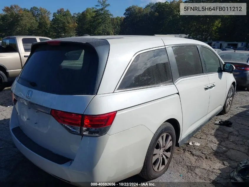 2015 Honda Odyssey Ex-L VIN: 5FNRL5H64FB011212 Lot: 40592656