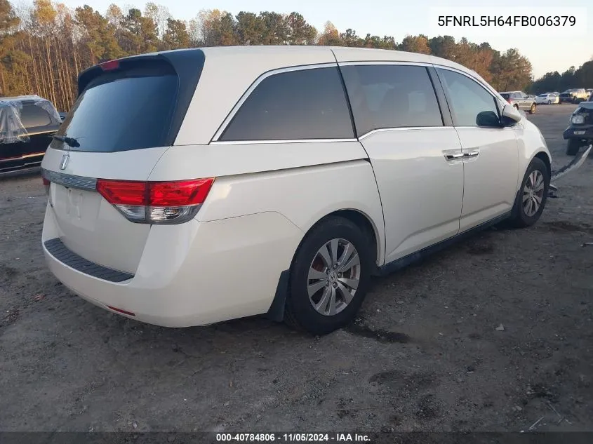 5FNRL5H64FB006379 2015 Honda Odyssey Ex-L