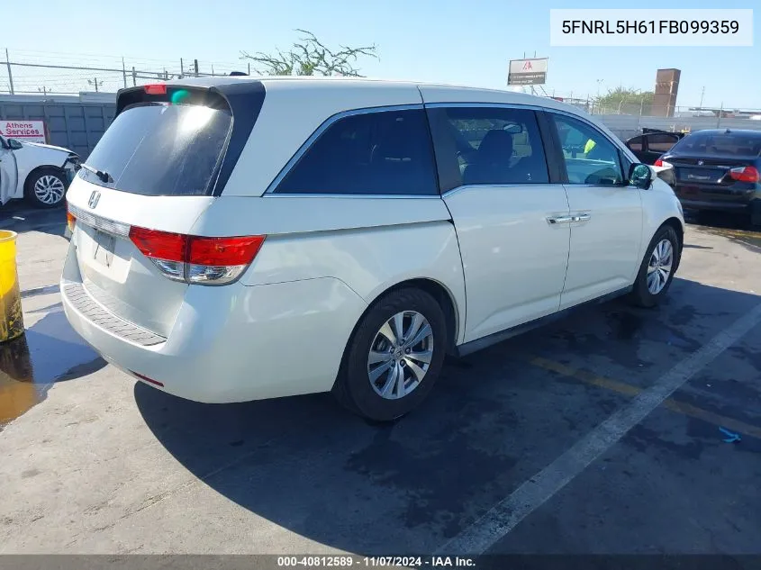 2015 Honda Odyssey Ex-L VIN: 5FNRL5H61FB099359 Lot: 40812589