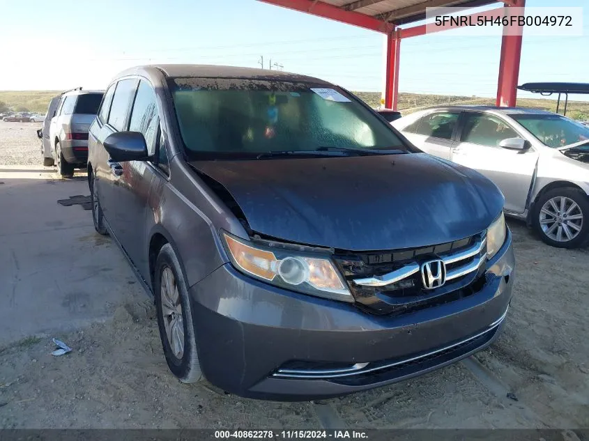 2015 Honda Odyssey Ex VIN: 5FNRL5H46FB004972 Lot: 40862278