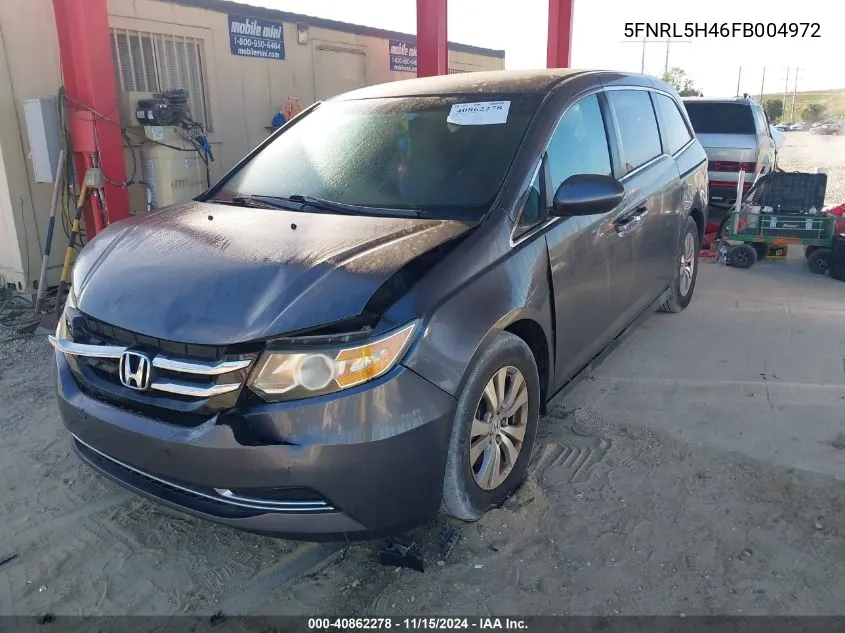 2015 Honda Odyssey Ex VIN: 5FNRL5H46FB004972 Lot: 40862278