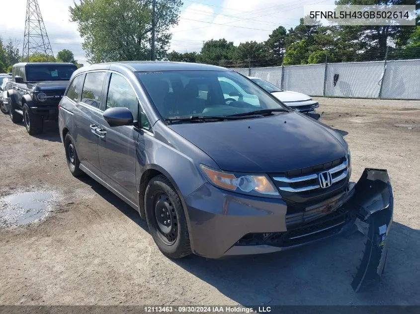 2016 Honda Odyssey Ex VIN: 5FNRL5H43GB502614 Lot: 12113463