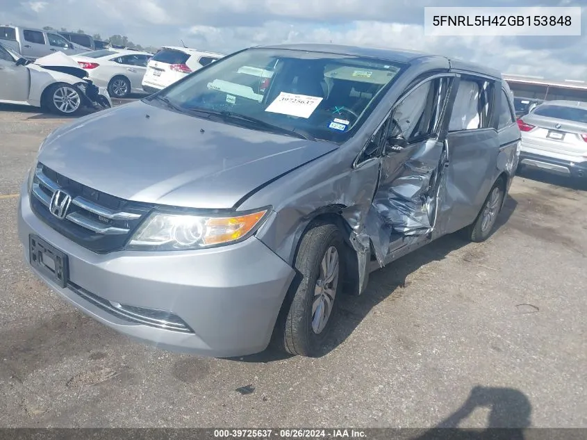 2016 Honda Odyssey Ex VIN: 5FNRL5H42GB153848 Lot: 39725637