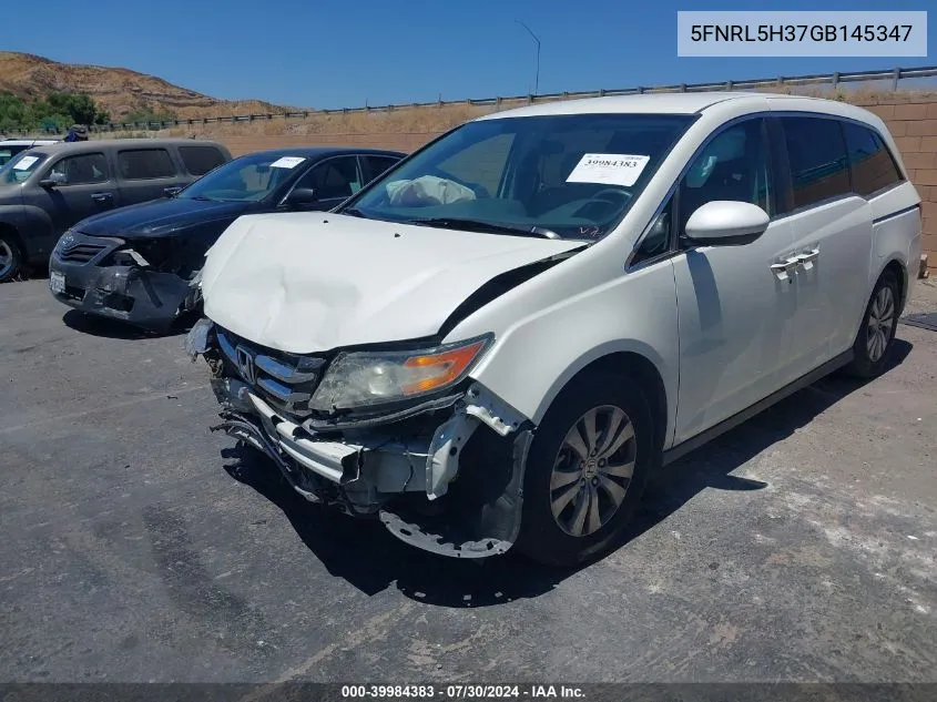 5FNRL5H37GB145347 2016 Honda Odyssey Se