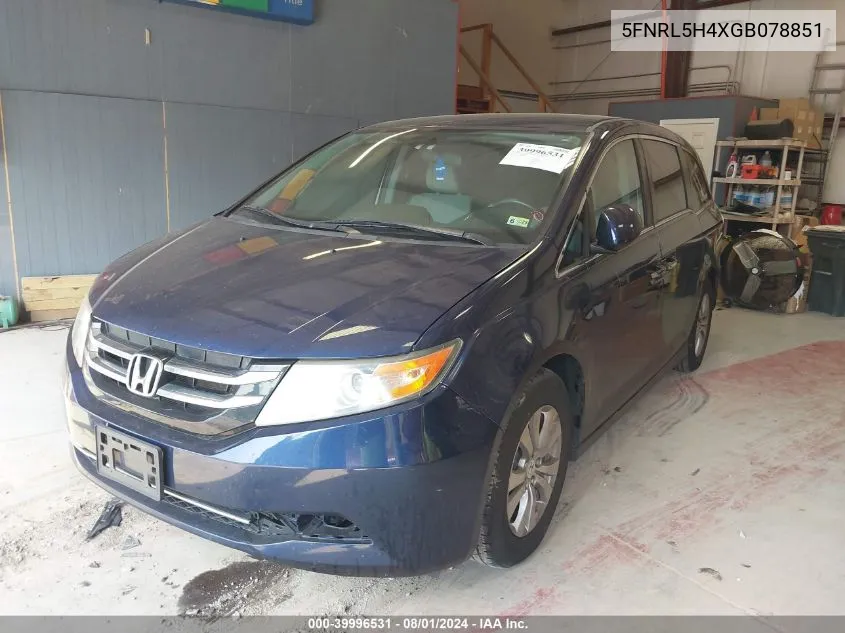 5FNRL5H4XGB078851 2016 Honda Odyssey Ex