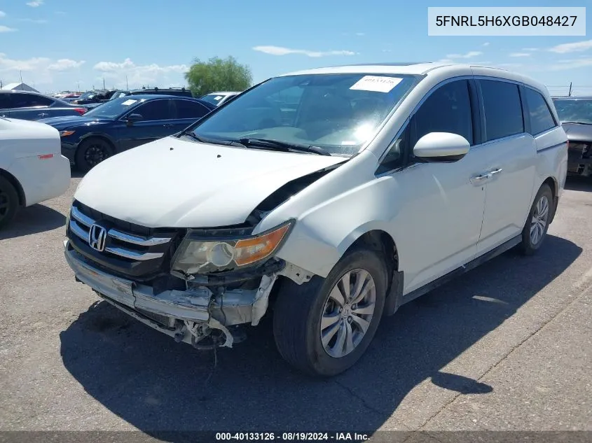 2016 Honda Odyssey Ex-L VIN: 5FNRL5H6XGB048427 Lot: 40133126