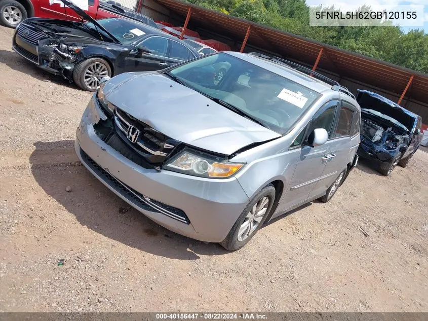 2016 Honda Odyssey Ex-L VIN: 5FNRL5H62GB120155 Lot: 40156447