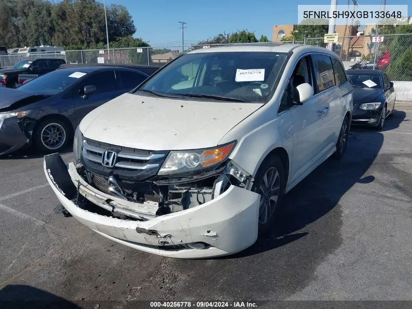 2016 Honda Odyssey Touring/Touring Elite VIN: 5FNRL5H9XGB133648 Lot: 40256778