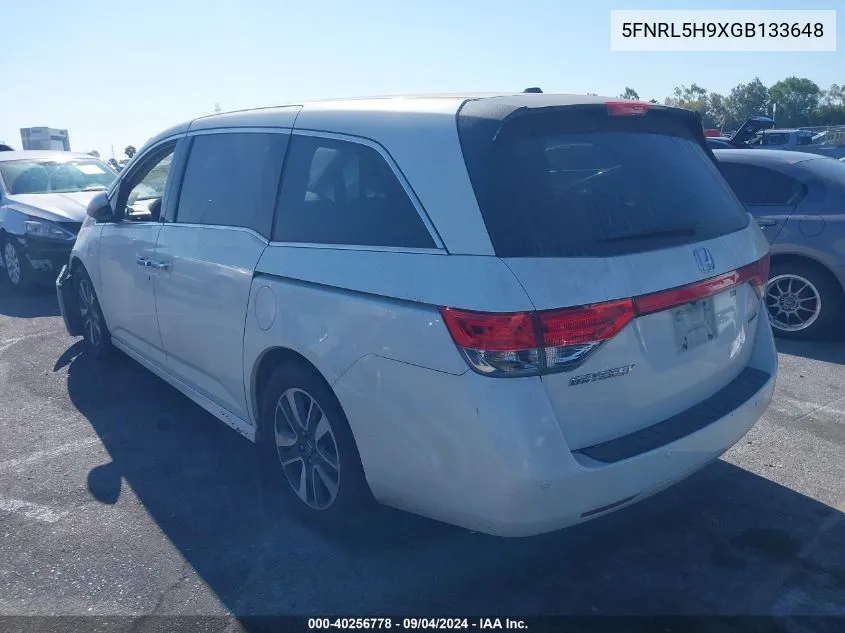 5FNRL5H9XGB133648 2016 Honda Odyssey Touring/Touring Elite