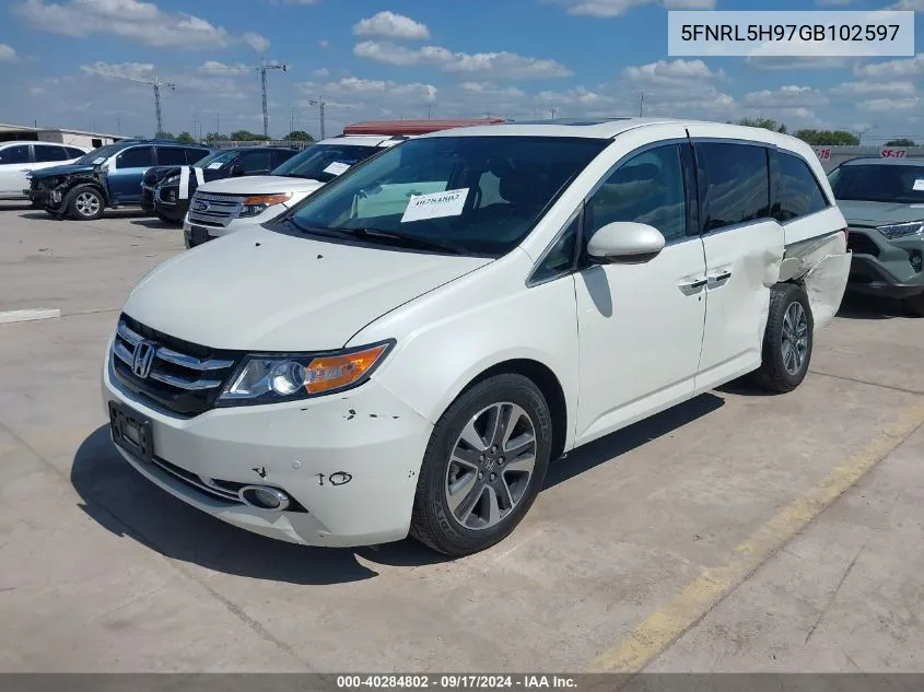 2016 Honda Odyssey Touring/Touring Elite VIN: 5FNRL5H97GB102597 Lot: 40284802