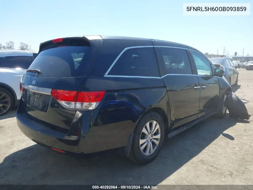 2016 Honda Odyssey Ex-L VIN: 5FNRL5H60GB093859 Lot: 40292064