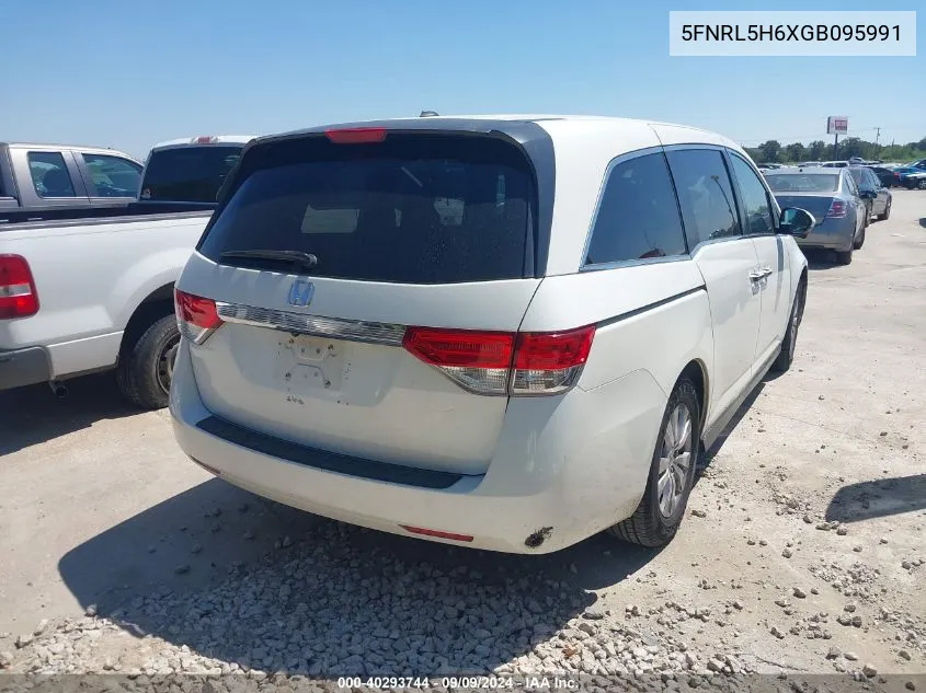 2016 Honda Odyssey Ex-L VIN: 5FNRL5H6XGB095991 Lot: 40293744