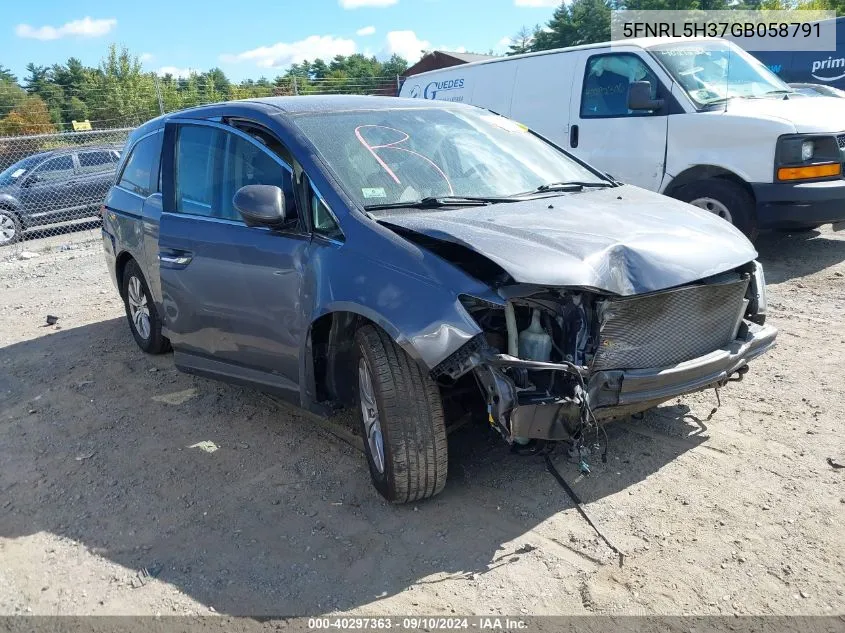 5FNRL5H37GB058791 2016 Honda Odyssey Se